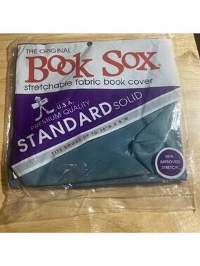 Book Sox Stretchable Book Cover:Standard. Blue-Green NEW